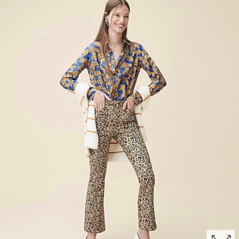 NWT J. Crew High Waisted Animal Kickout Pants